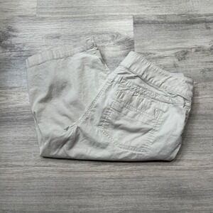 Chicos Women's Capri Pants Size 1 Beige‎ Corduroy Cropped Casual Everyday